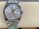 Luxury Stainless Steel Datejust-Style Watch – Silver Dial, Fluted Bezel, Oyster Bracelet, Automatic Movement