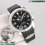 Luxury Explorer-Style Watch – Black Dial with Luminous Markers, Rubber Strap, Automatic Movement, Swiss-Made Caliber