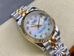 Luxury Two-Tone Datejust-Style Watch – Mother of Pearl Dial with Diamond Hour Markers, Fluted Bezel - 图片 3
