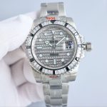 Luxury Submariner-Style Watch – Silver Dial, Blue & Pink Bezel, Stainless Steel Oyster Bracelet, Water Resistant - 图片 6