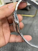 Luxury Oyster Perpetual-Style Watch – Silver Honeycomb Dial, Fluted Bezel, Stainless Steel Bracelet - 图片 4