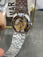 Luxury Oyster Perpetual-Style Watch – Silver Honeycomb Dial, Fluted Bezel, Stainless Steel Bracelet - 图片 5