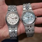 Luxury Oyster Perpetual-Style Land-Dweller Watch – Three Colors Available: Silver, White & Rose Gold with Honeycomb Dial - 图片 4