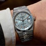 Luxury Oyster Perpetual-Style Land-Dweller Watch – Three Colors Available: Silver, White & Rose Gold with Honeycomb Dial - 图片 6