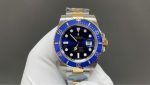 Luxury Two-Tone Submariner-Style Watch – Blue Dial, Ceramik Bezel, Oyster Bracelet, Water Resistant