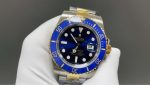 Luxury Two-Tone Submariner-Style Watch – Blue Dial, Ceramik Bezel, Oyster Bracelet, Water Resistant - 图片 4