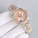 Luxury Two-Tone Datejust-Style Watch – White Dial, Diamond Hour Markers, Fluted Bezel, Women's Timepiece - 图片 4