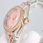 Luxury Two-Tone Datejust-Style Watch – White Dial, Diamond Hour Markers, Fluted Bezel, Women's Timepiece - 图片 5