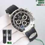 Luxury Daytona-Style Chronograph Watch – Black Dial, Ceramic Bezel, Rubber Strap, Gift Includes Extra Links - 图片 4