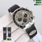 Luxury Daytona-Style Chronograph Watch – Black Dial, Ceramic Bezel, Rubber Strap, Gift Includes Extra Links - 图片 5