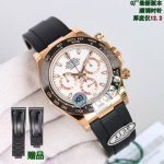 Luxury Daytona-Style Chronograph Watch – Black Dial, Ceramic Bezel, Rubber Strap, Gift Includes Extra Links - 图片 6