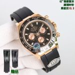 Luxury Daytona-Style Chronograph Watch – Black Dial, Ceramic Bezel, Rubber Strap, Gift Includes Extra Links - 图片 7