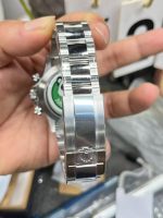 Luxury Daytona-Style Chronograph Watch – White Dial, Black Ceramic Bezel, Stainless Steel Bracelet - 图片 8