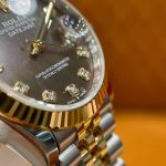 Luxury Two-Tone Datejust-Style Watch – Chocolate Dial, Diamond Hour Markers, Fluted Bezel - 图片 6