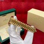 Luxury Full Gold Day-Date-Style Watch – Green Sunburst Dial, Diamond Hour Markers, Fluted Bezel - 图片 7