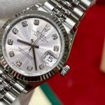 Luxury Datejust-Style Watch – Champagne Dial, Diamond Hour Markers, Fluted Bezel, Stainless Steel Bracelet
