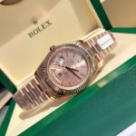 Luxury Full Rose Gold Day-Date-Style Watch – Champagne Dial, Fluted Bezel, Dual Calendar Display - 图片 4