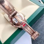 Luxury Rainbow Daytona-Style Chronograph Watch – Rose Gold Case, Multicolored Gemstone Bezel, Black Dial with Three Sub-Dials - 图片 7