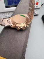 Luxury Rainbow Daytona-Style Chronograph Watch – Rose Gold Case, Multicolored Gemstone Bezel, Black Dial with Three Sub-Dials - 图片 5