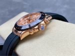 Luxury Daytona-Style Chronograph Watch – Rose Gold Case, Champagne Dial, Black Ceramic Bezel, Rubber Strap - 图片 6