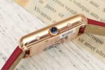 Cartier Tank Solo – Women's 18K Rose Gold Watch with White Dial, Roman Numerals, and Red Alligator Strap - 图片 6
