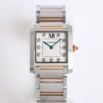 Cartier Tank Française – Women's Two-Tone Stainless Steel & Rose Gold Watch with Diamond Accents and Integrated Bracelet (Two Sizes Available) - 图片 4