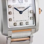Cartier Tank Française – Women's Two-Tone Stainless Steel & Rose Gold Watch with Diamond Accents and Integrated Bracelet (Two Sizes Available) - 图片 5