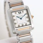 Cartier Tank Française – Women's Two-Tone Stainless Steel & Rose Gold Watch with Diamond Accents and Integrated Bracelet (Two Sizes Available) - 图片 6