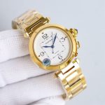 Cartier Pasha de Cartier – Women's Two-Tone Stainless Steel & Yellow Gold Automatic Watch with White Dial and Integrated Bracelet - 图片 6