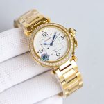 Cartier Pasha de Cartier – Women's Two-Tone Stainless Steel & Yellow Gold Automatic Watch with White Dial and Integrated Bracelet - 图片 5