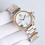 Cartier Pasha de Cartier – Women's Two-Tone Stainless Steel & Yellow Gold Automatic Watch with White Dial and Integrated Bracelet - 图片 4