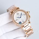 Cartier Pasha de Cartier – Women's Two-Tone Stainless Steel & Yellow Gold Automatic Watch with White Dial and Integrated Bracelet - 图片 3