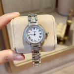 Cartier Ballon Bleu – Women's 18K White Gold Diamond-Paved Watch with Black Dial, Roman Numerals, and Integrated Bracelet - 图片 5