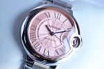 Cartier Ballon Bleu – Women's Stainless Steel Automatic Watch with Pink Dial, Roman Numerals, and Integrated Bracelet - 图片 4