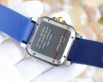 Cartier Santos-Dumont – Women's Diamond-Paved Automatic Watch with Blue Dial, Roman Numerals, and Blue Rubber Strap - 图片 9