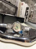 Cartier Ballon Bleu – Women's White Ceramic & Diamond Bracelet Watch with Silver Dial and Blue Sapphire Crown - 图片 3