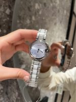 Cartier Ballon Bleu – Women's White Ceramic & Diamond Bracelet Watch with Silver Dial and Blue Sapphire Crown - 图片 5