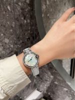 Cartier Ballon Bleu – Women's White Ceramic & Diamond Bracelet Watch with Silver Dial and Blue Sapphire Crown - 图片 6