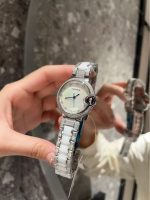 Cartier Ballon Bleu – Women's White Ceramic & Diamond Bracelet Watch with Silver Dial and Blue Sapphire Crown - 图片 7
