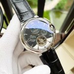 Cartier Rotonde de Cartier – Men's 18K Rose Gold Skeleton Tourbillon Watch with White Dial, Multiple Complications, and Black Alligator Strap - 图片 6