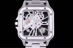 Cartier Santos-Dumont – Men's Fully Diamond-Paved Automatic Skeleton Watch with Transparent Dial and White Gold Bracelet - 图片 6