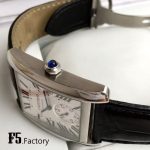 Cartier Tank Française – Men's Stainless Steel Automatic Watch with Silver Guilloché Dial, Roman Numerals, and Black Alligator Strap - 图片 4