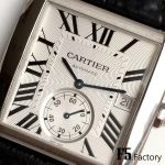 Cartier Tank Française – Men's Stainless Steel Automatic Watch with Silver Guilloché Dial, Roman Numerals, and Black Alligator Strap - 图片 5
