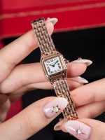 Cartier Santos-Dumont – Women's 18K Rose Gold Automatic Watch with White Dial, Roman Numerals, and Integrated Bracelet - 图片 5