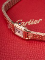 Cartier Santos-Dumont – Women's 18K Rose Gold Automatic Watch with White Dial, Roman Numerals, and Integrated Bracelet - 图片 7