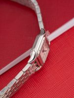 Cartier Santos-Dumont – Women's Stainless Steel Automatic Watch with White Dial, Roman Numerals, and Integrated Bracelet - 图片 7