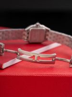 Cartier Santos-Dumont – Women's Stainless Steel Automatic Watch with White Dial, Roman Numerals, and Integrated Bracelet - 图片 10