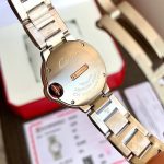 Cartier Ballon Bleu – Women's Two-Tone Stainless Steel & Rose Gold Watch with Diamond Bezel, White Dial, and Roman Numerals - 图片 4