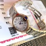 Cartier Ballon Bleu – Women's Two-Tone Stainless Steel & Rose Gold Watch with Diamond Bezel, White Dial, and Roman Numerals - 图片 5