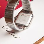 Cartier Santos-Dumont – Men's Stainless Steel Automatic Watch with Blue Sunburst Dial, Roman Numerals, and Integrated Bracelet - 图片 5